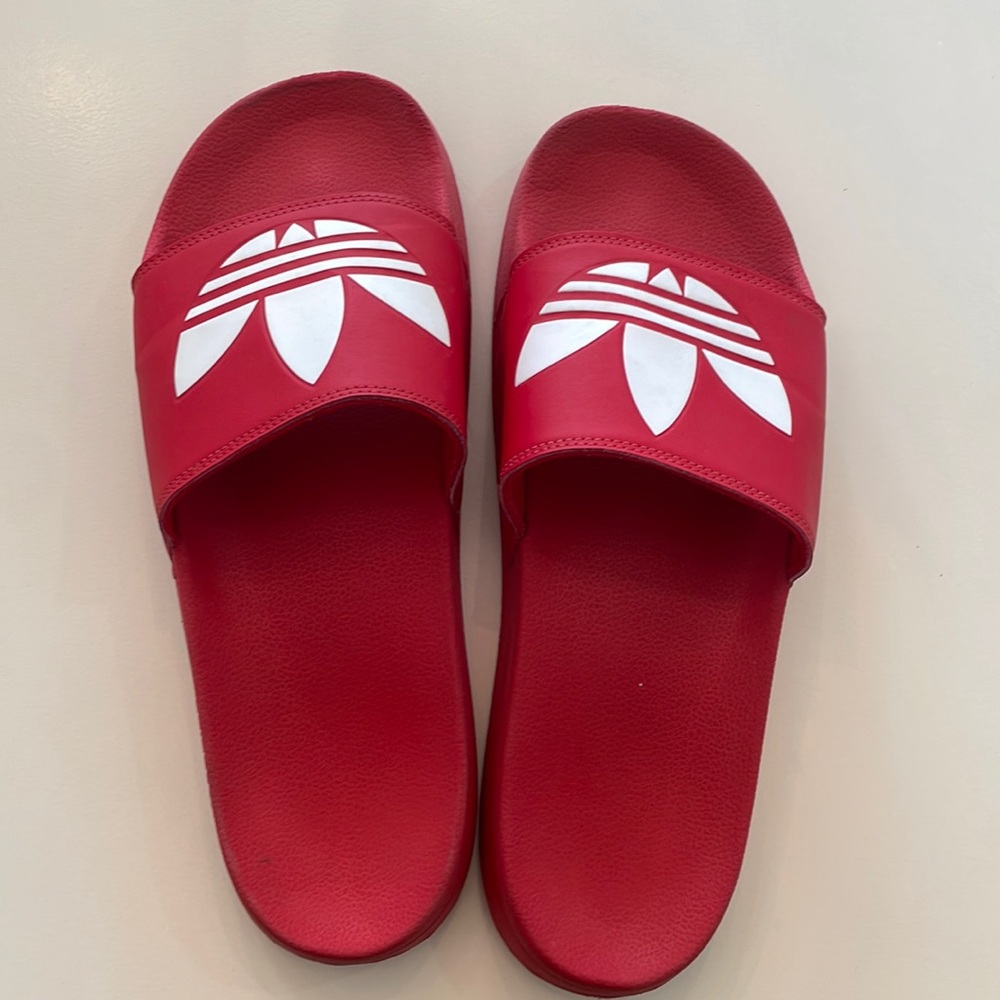 Red Adidas Slides
